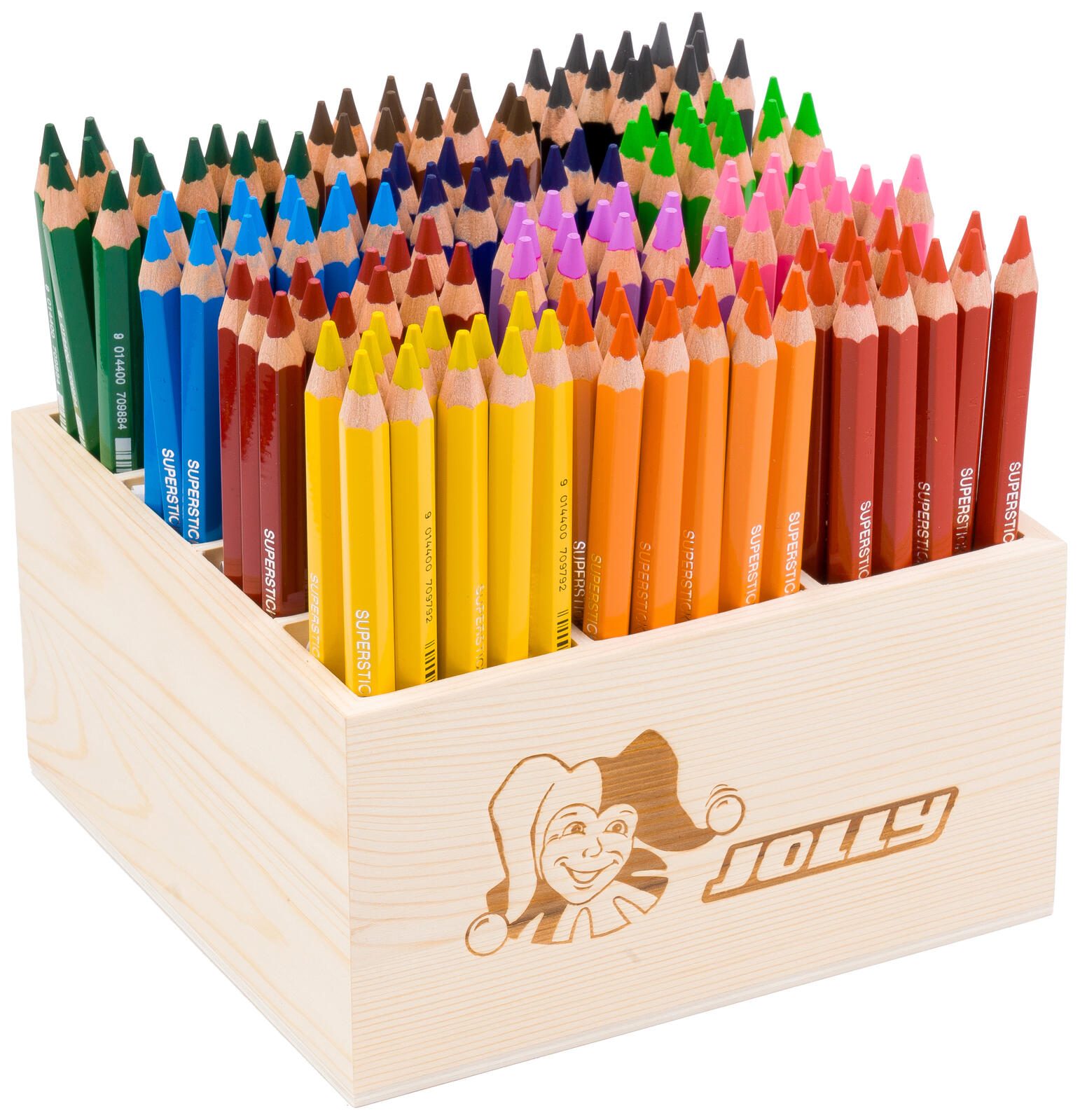 JOLLY X-BIG Crayon de couleur multicolore 1 boîte = 144 unités — lot de 144 pièces
