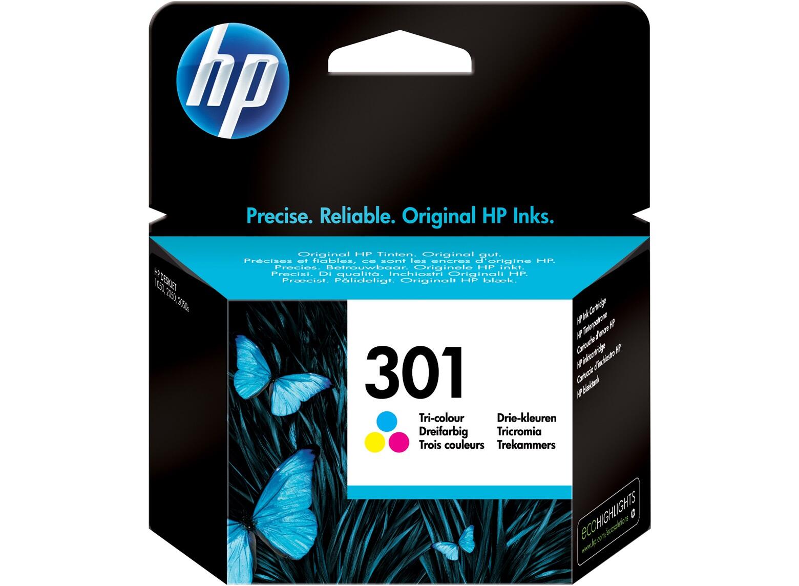 Cartouche d'encre HP Original 301 - cyan, magenta, jaune (CH562EE)