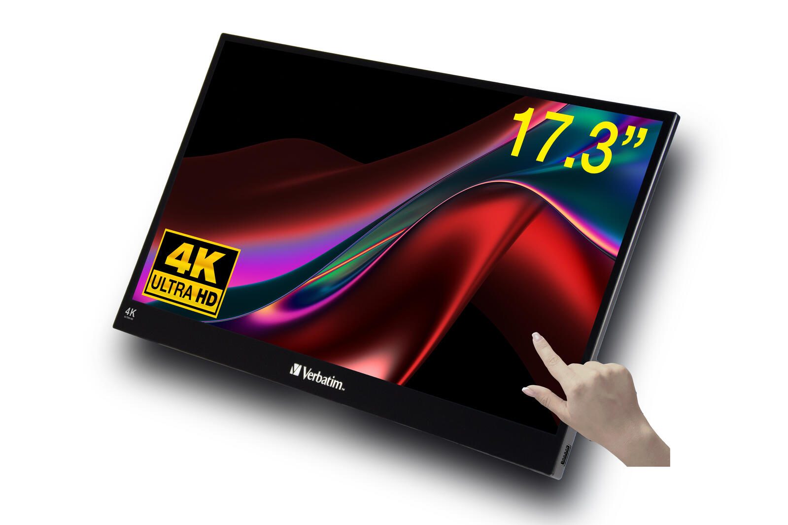 Écran tactile Verbatim PMT-17-4K LCD 43,9 cm (17,3") 4K Ultra HD (3840 x 2160 pixels), écran IPS, 6 ms, HDMI, USB-C/DP
