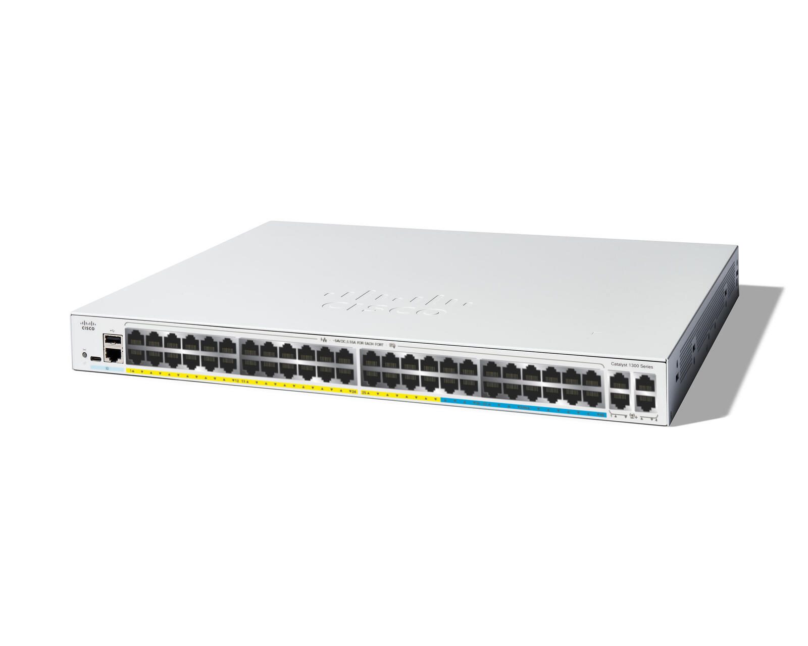 Switch Cisco Catalyst 1300-48MGP-4X géré L2/L3 32x GE, 16 ports 2,5 GE, PoE, 4x 10 GE SFP+