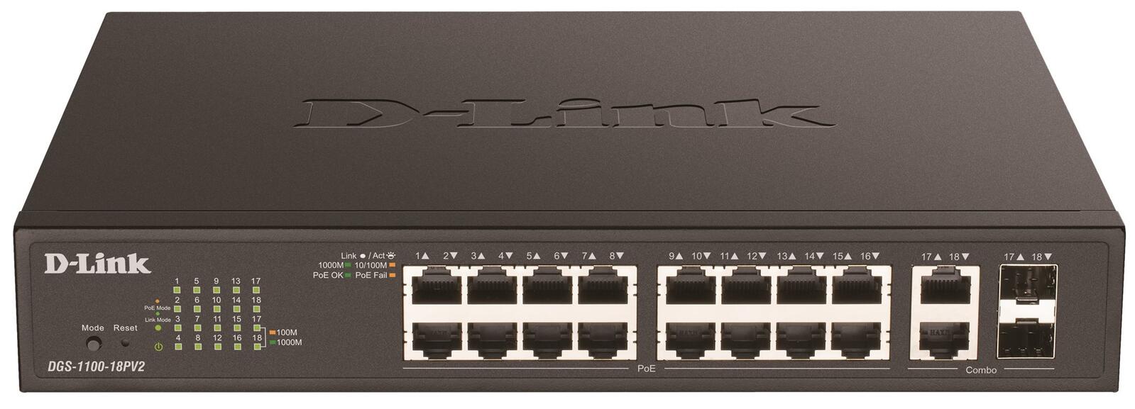 D-Link DGS-1100-18PV2 Commutateur réseau RJ45/SFP