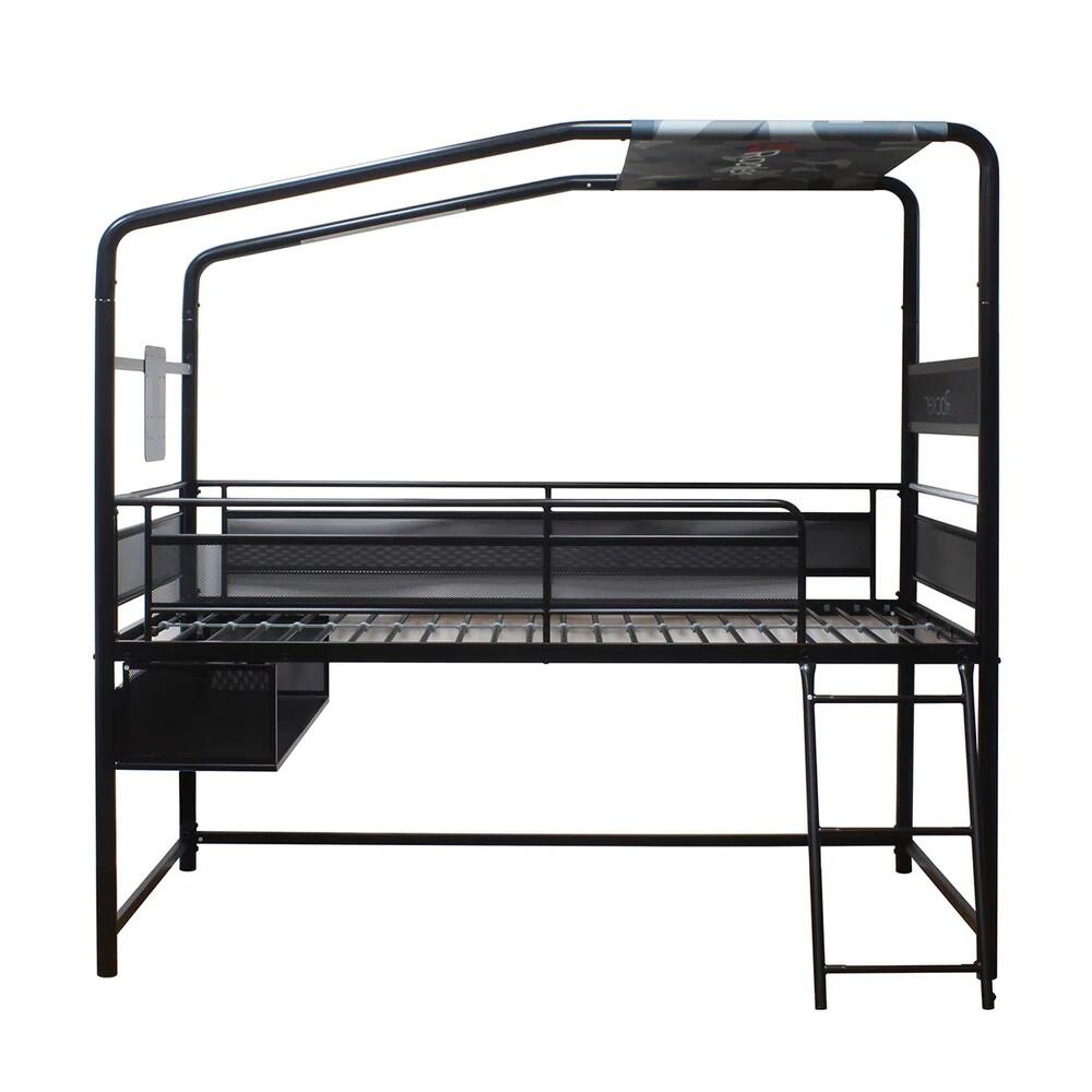 X Rocker Midsleeper Contra lit gaming pour enfants et adolescents avec support TV - noir