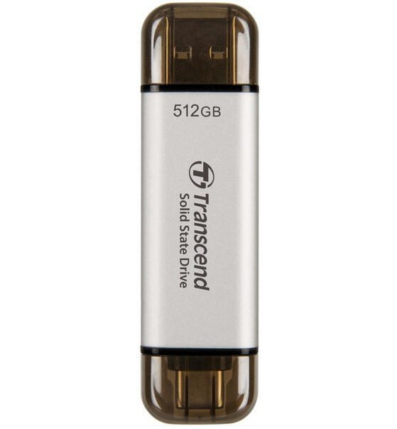 Transcend ESD310 SSD externe 512 Go, argent USB Type-A / USB Type-C