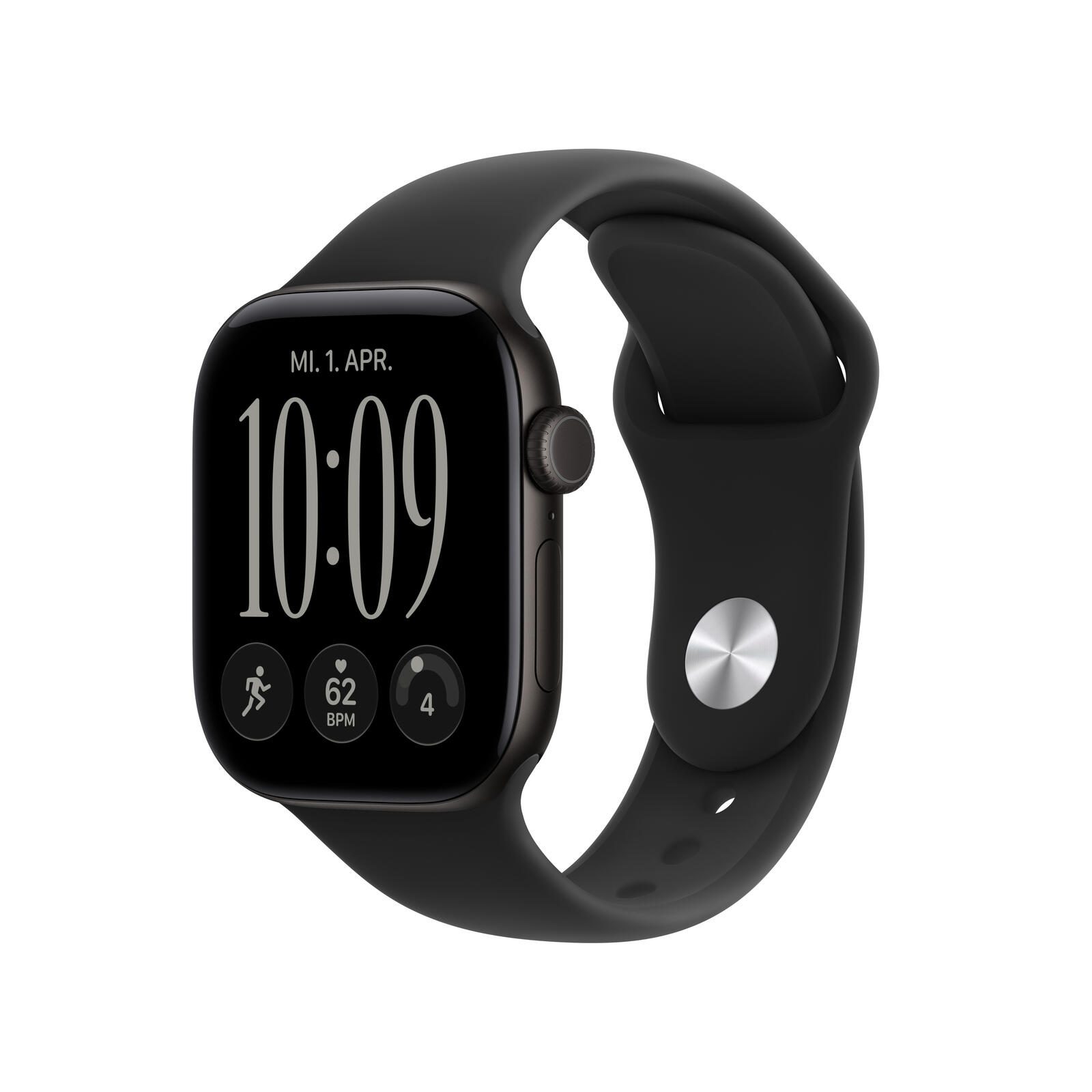Apple Watch Series 12 Aluminium (GPS + Cellular) 42 mm Noir bracelet Sport Noir S/M