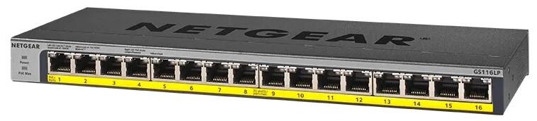 Switch Netgear GS116LP 16 ports Gigabit PoE+ 76W non administré
