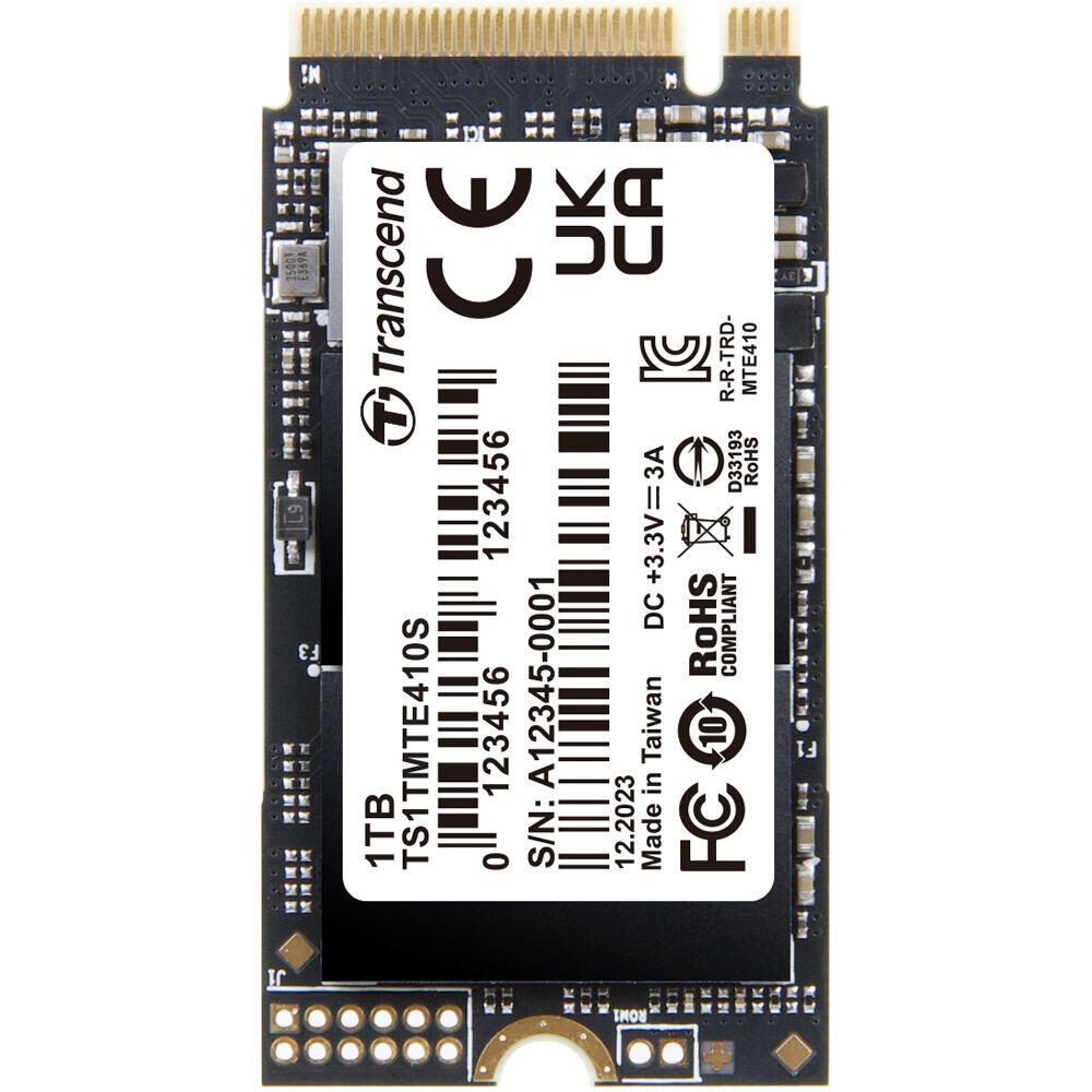 Transcend MTE410S M.2 SSD - 1 To M.2, PCI Express 4.0 NVMe, 3D NAND