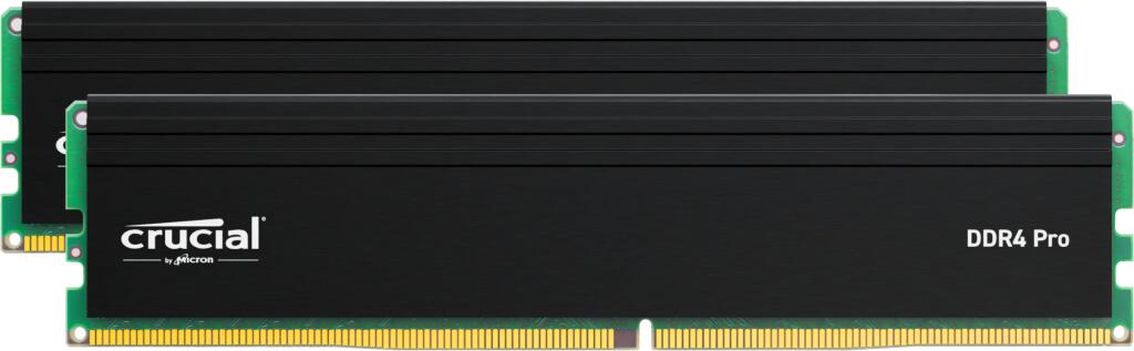 Crucial RAM Pro 64 Go (2x32 Go) Kit DDR4 3200 MHz UDIMM noir 2x32 Go, CL22 (22-22-22), non tamponné Mémoire vive pour PC de bureau CP2K32G4DFRA32A