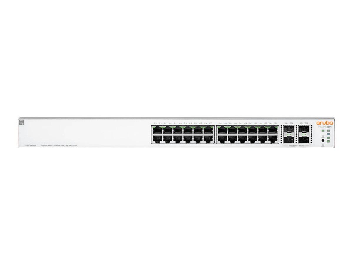 HPE Networking Instant On 1930 24G 4SFP+ Switch Gigabit géré 4x SFP+ 1HE Rack sans ventilateur 0dB JL682A