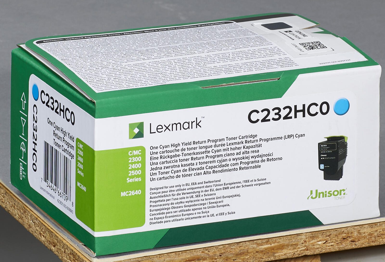 Cartouche de toner Lexmark Original - cyan (C232HC0) pour C2325dw, C2425dw, C2535dw, MC2325adw, MC2425adw, MC2535adwe, MC2640adwe