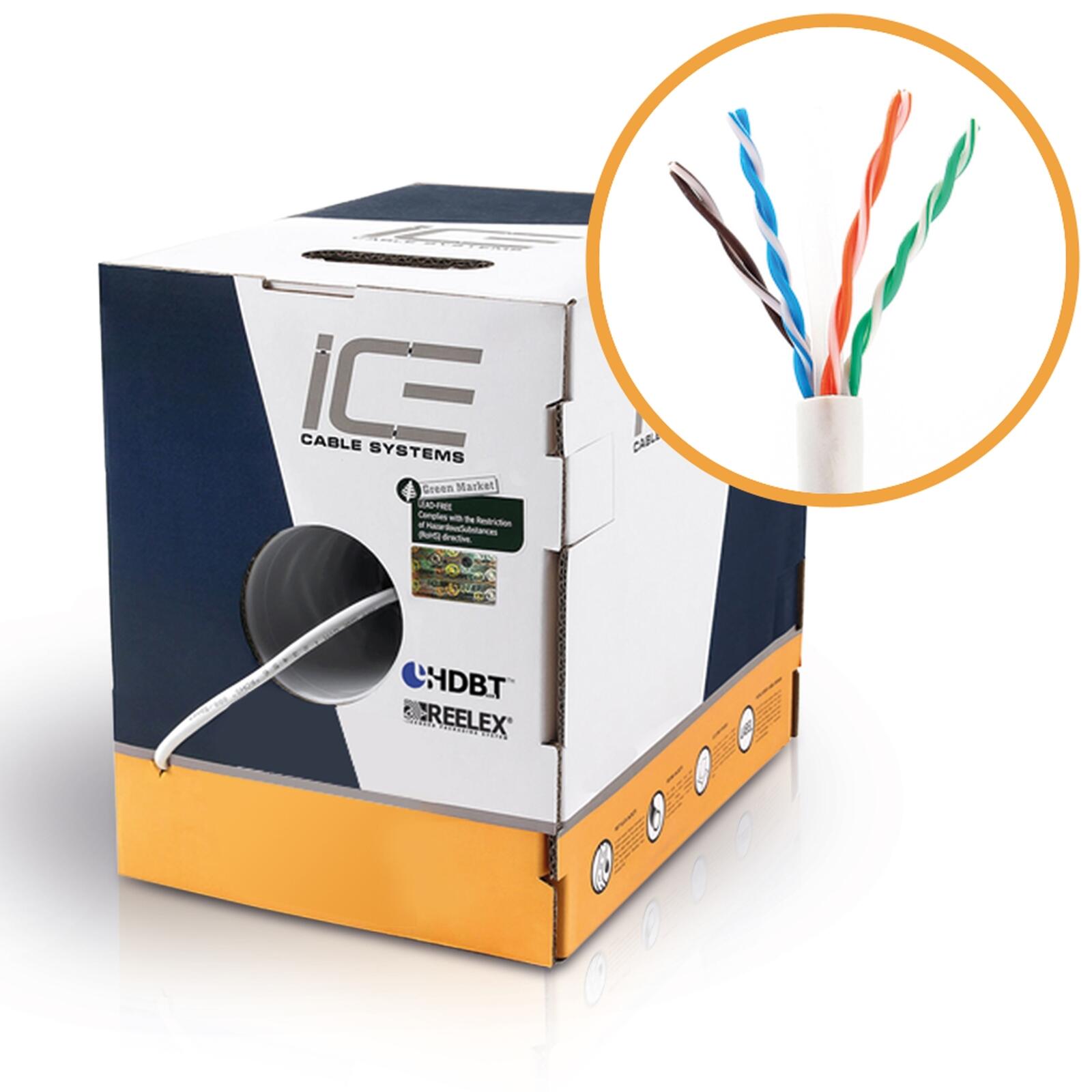 Câble ICE - Cat.6A, 550MHz, UTP, 23AWG, SBC, bobine de 305m, couleur : bleu