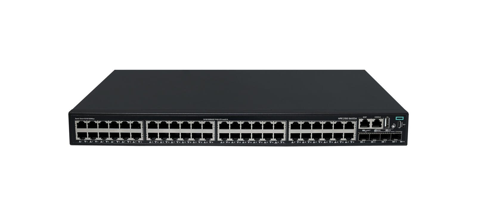 HPE Networking CW 2150 48 ports 10M/100M/1G PoE+ 4 ports SFP+ 1G/10G 390W Switch (S6X53A)