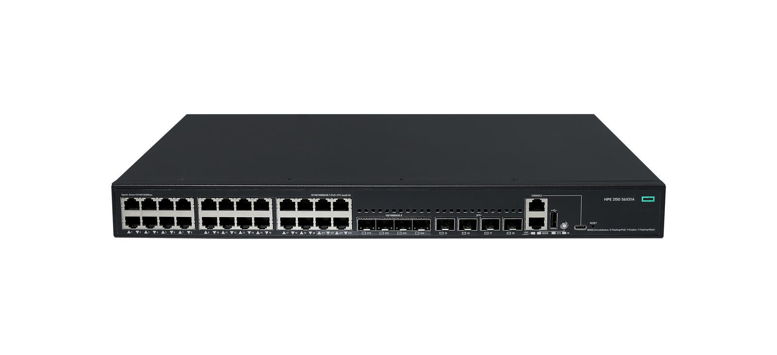 HPE Networking CW 2150 24 ports 10M/100M/1G PoE+ 4 ports SFP 1G Combo 4 ports SFP+ 1G/10G 405W Switch (S6X51A)