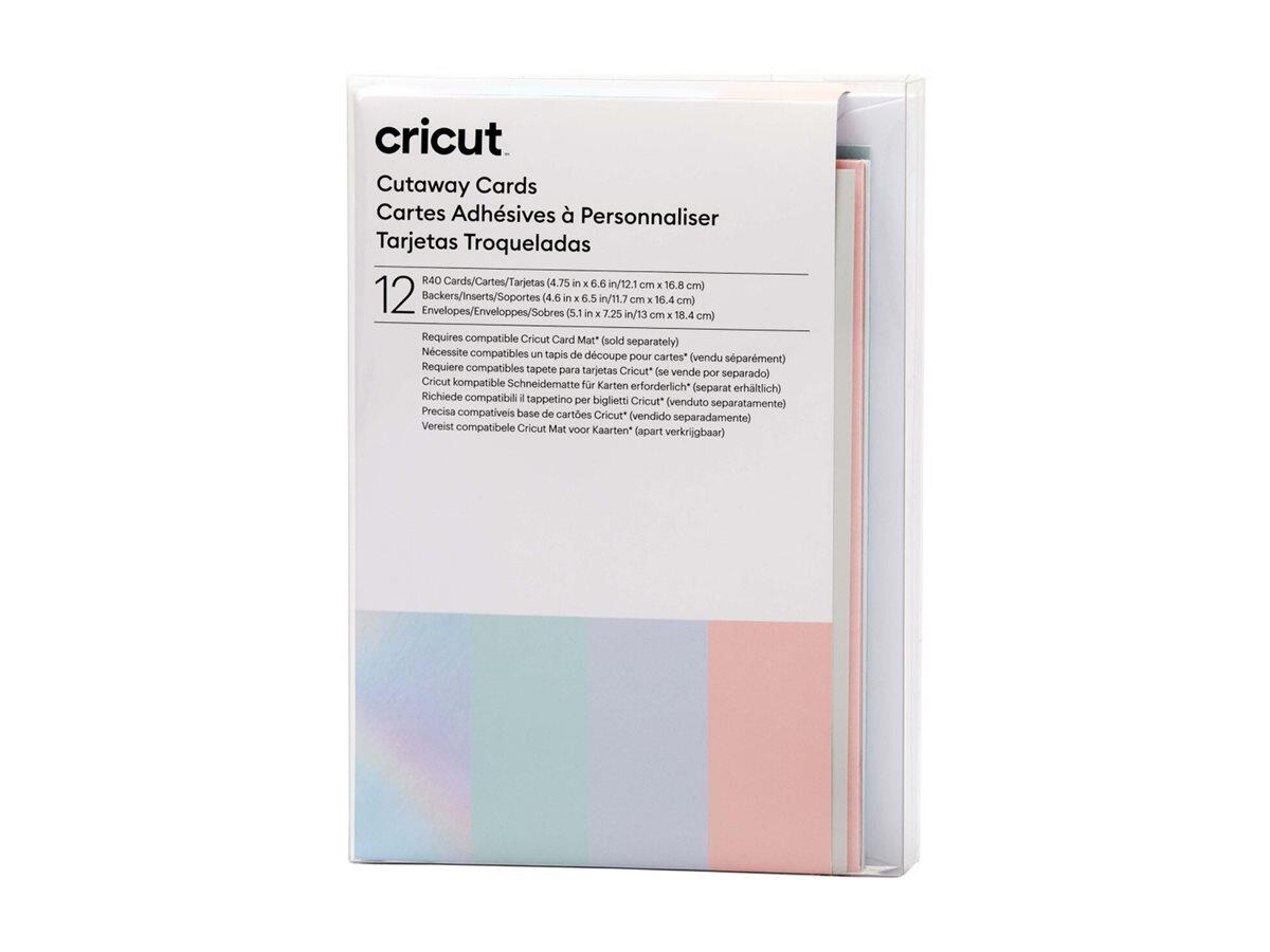 Jeu de cartes autocollantes Cricut, motif pastel – R40, 12 pièces triées par couleur