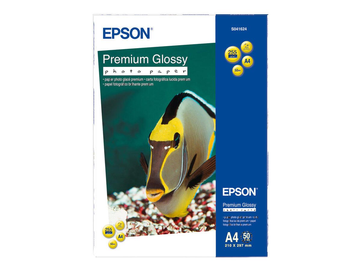 Papier photo premium brillant à enduction résine Epson - A4 (210 x 297 mm) - 255 g/m² - 50 feuilles - pour Stylus C87, CX49