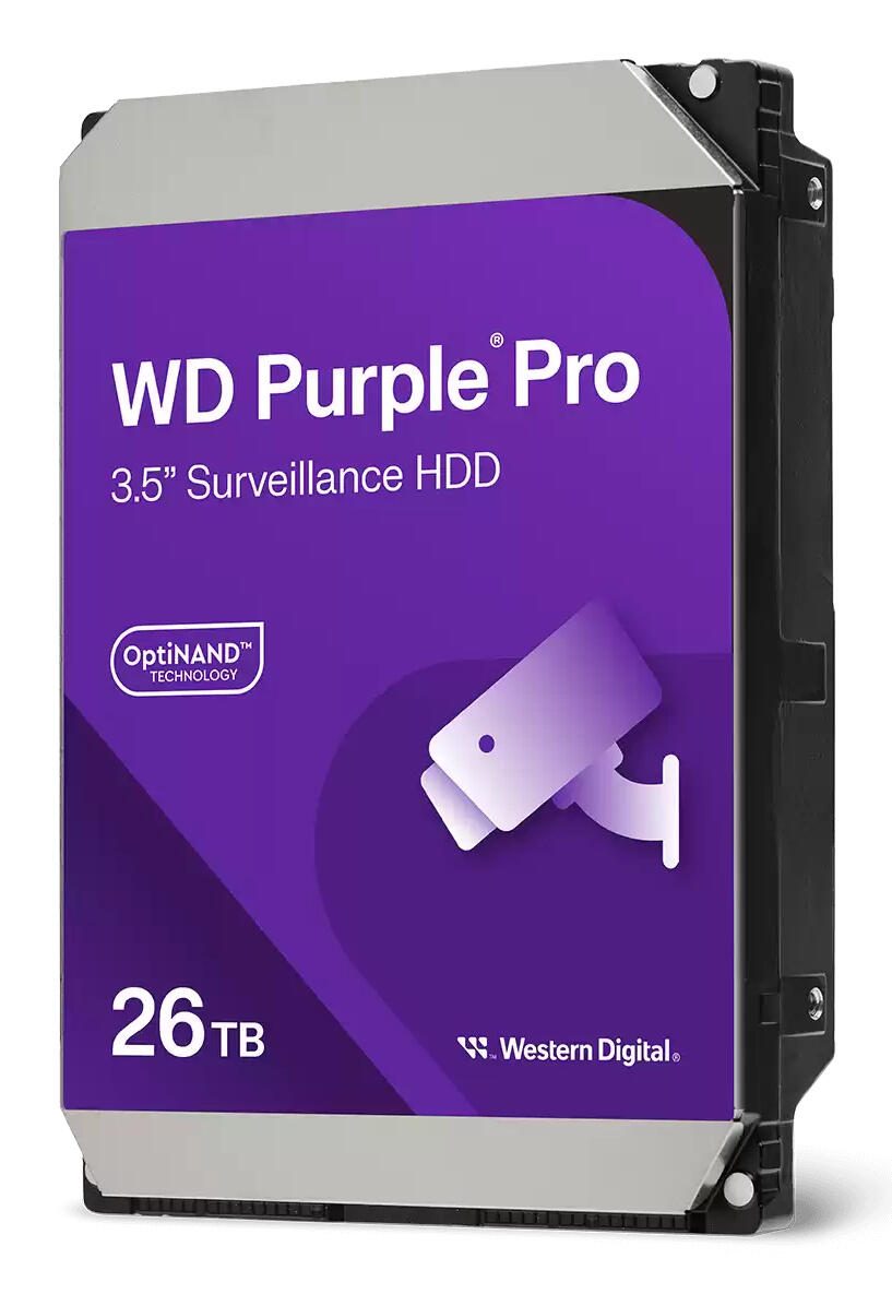 WD Purple Pro Disque dur de surveillance - 26 To 3,5", SATA 6 Gb/s, 7200 tr/min, 512 Mo