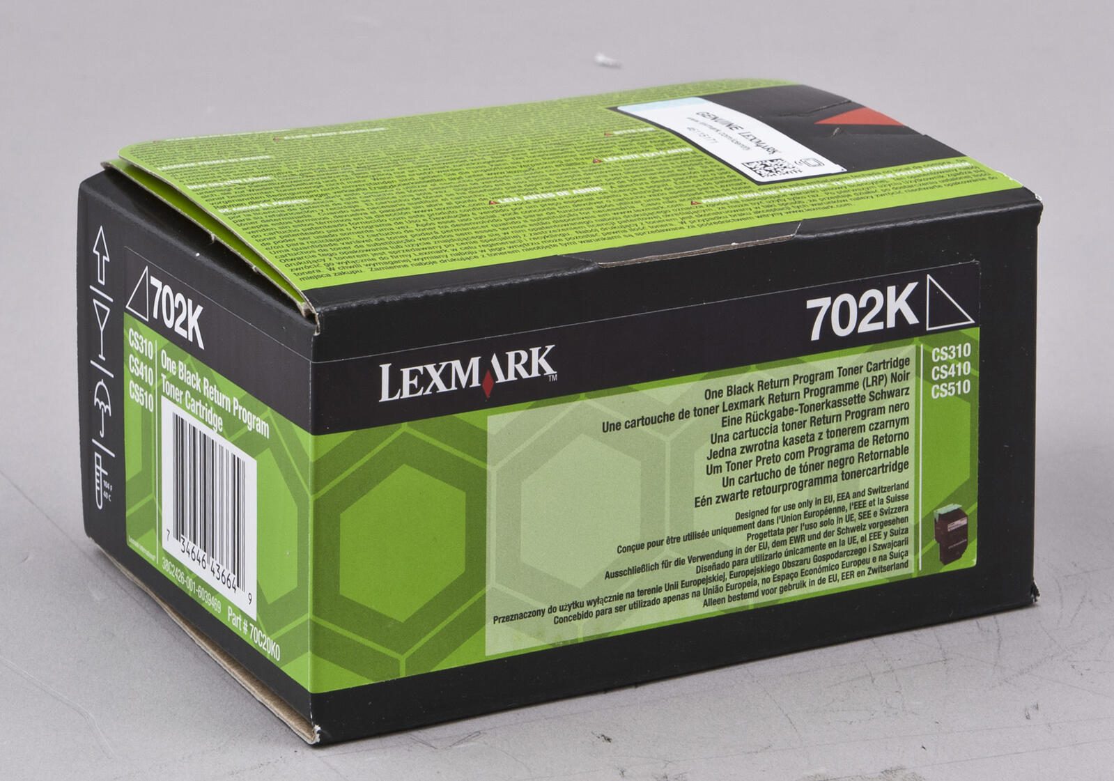 Toner Lexmark Original 702K - Noir (70C20K0) pour CS310n/dn, CS410n/dn/dtn, CS510de/dte