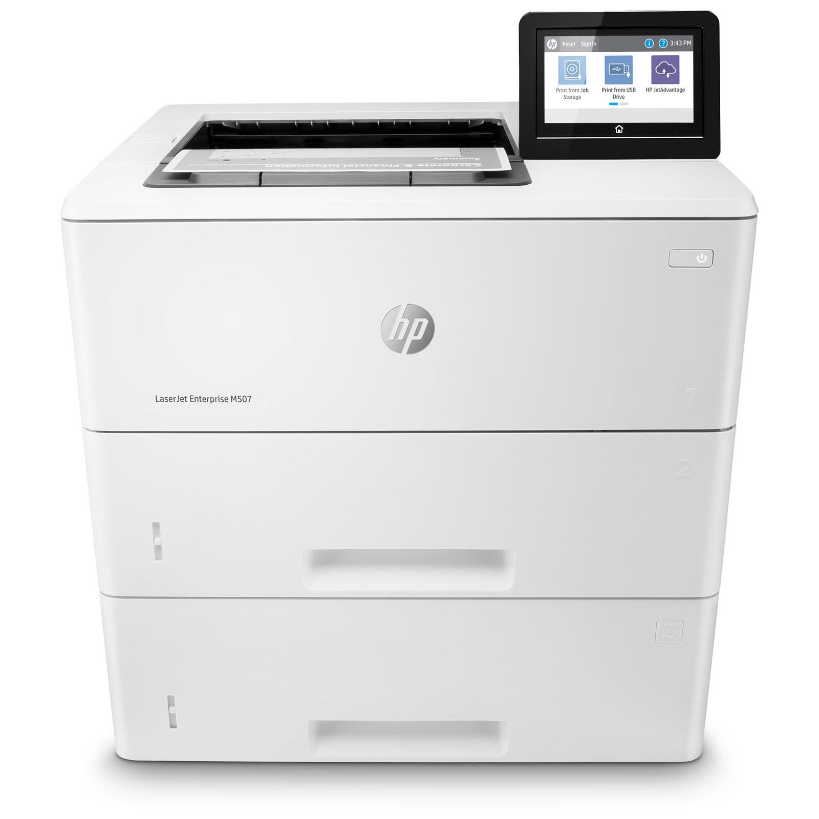 Imprimante laser HP LaserJet Enterprise M507x noir et blanc A4, imprimante, recto-verso, Wi-Fi, Bluetooth, USB