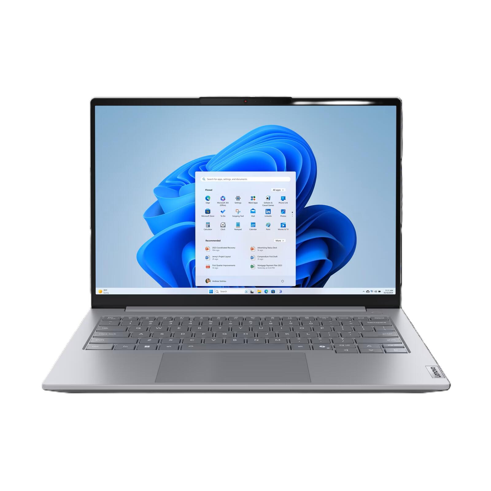Ordinateur portable Lenovo ThinkBook 14 Gen 8 IAL, Intel® Core™ Ultra 9 185H, écran 35,6 cm (14"), 16 Go RAM, 512 Go SSD, WUXGA, Windows 11 Pro