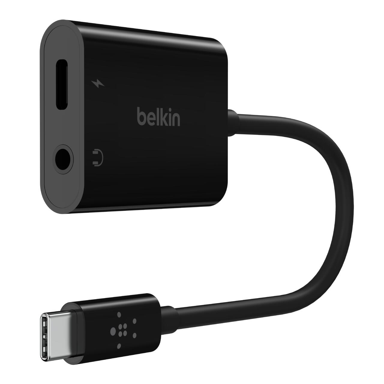 Adaptateur audio Belkin RockStar™ 3,5 mm et chargeur USB-C (60 W) noir