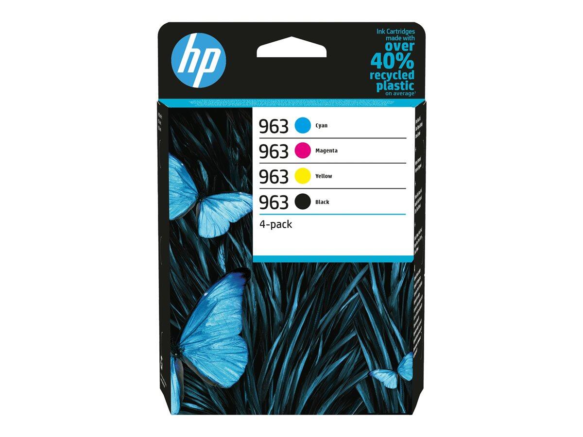 Cartouches d'imprimante HP Original 963 - Pack 4 couleurs (6ZC70AE) cyan, magenta, jaune, noir
