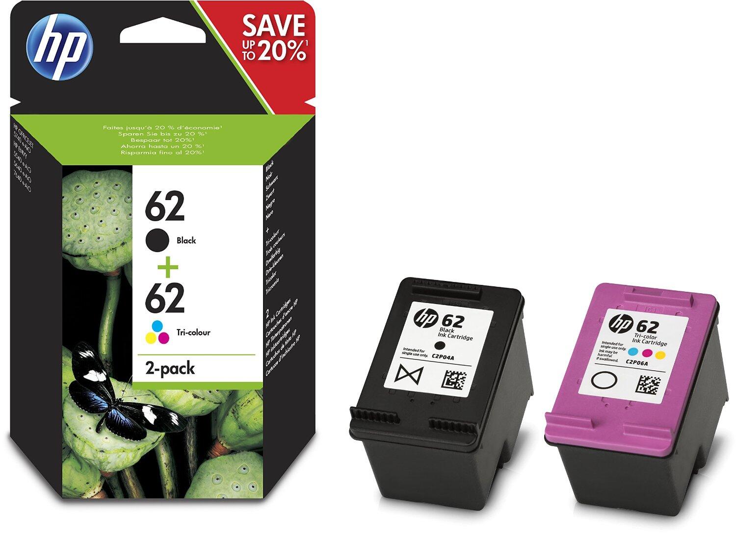 Cartouches d'encre HP Original 62 - Multipack (N9J71AE) cyan, magenta, jaune / noir