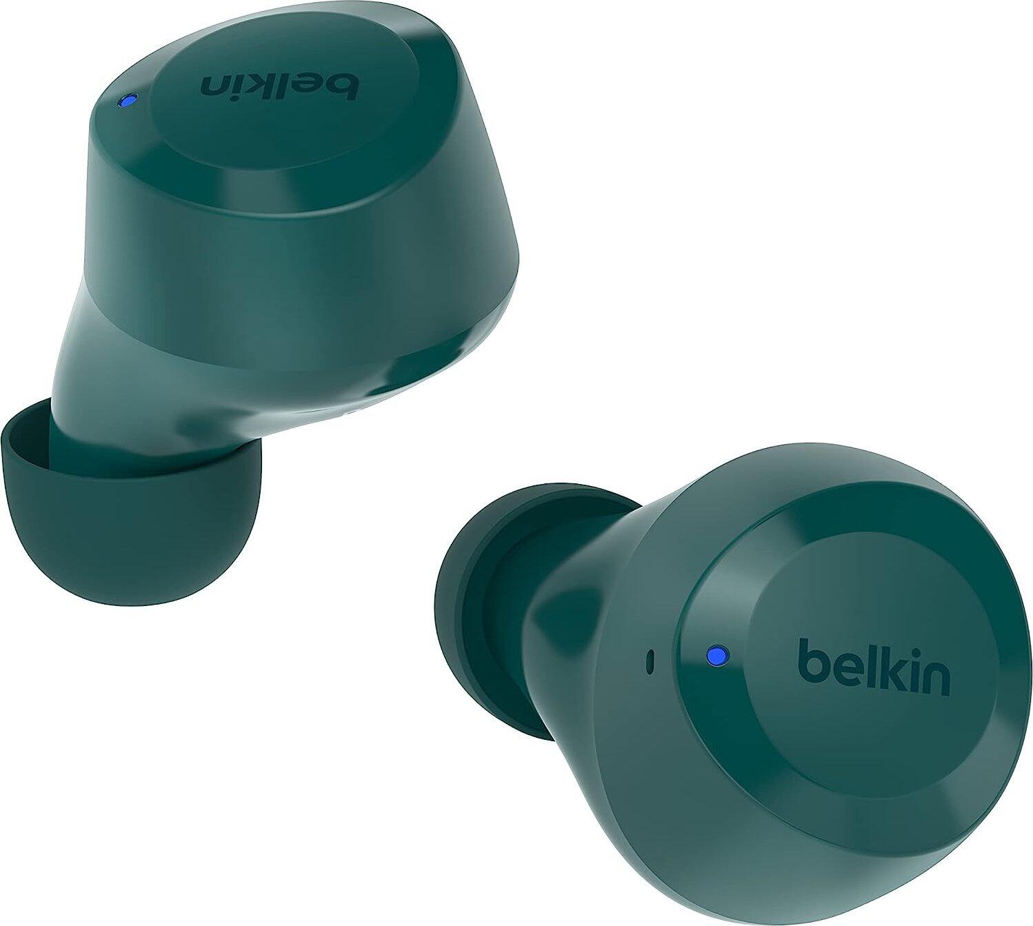 Belkin SoundForm Bolt écouteurs sans fil intra-auriculaires avec 2 microphones, vert foncé