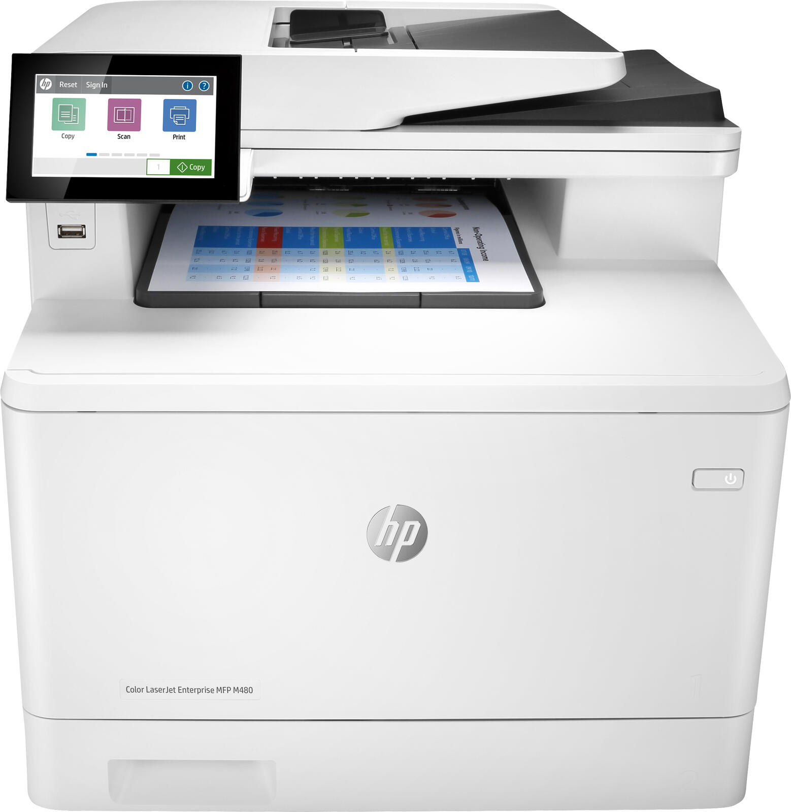 Imprimante multifonction laser couleur HP Color LaserJet Enterprise M480f A4, 4-en-1, imprimante, scanner, copieur, fax, USB, LAN
