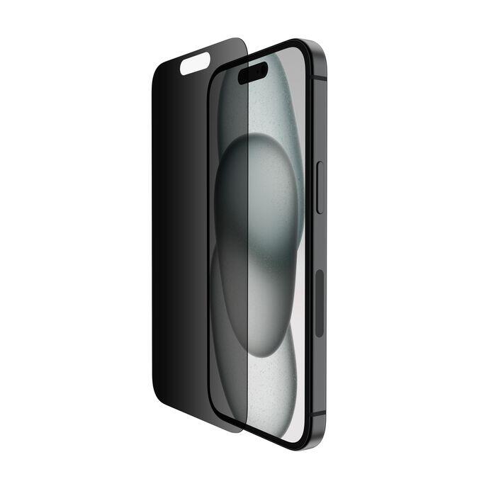 Belkin verre trempé protecteur d'écran et de confidentialité antimicrobien pour iPhone 16 / iPhone 15 / iPhone 14 Pro