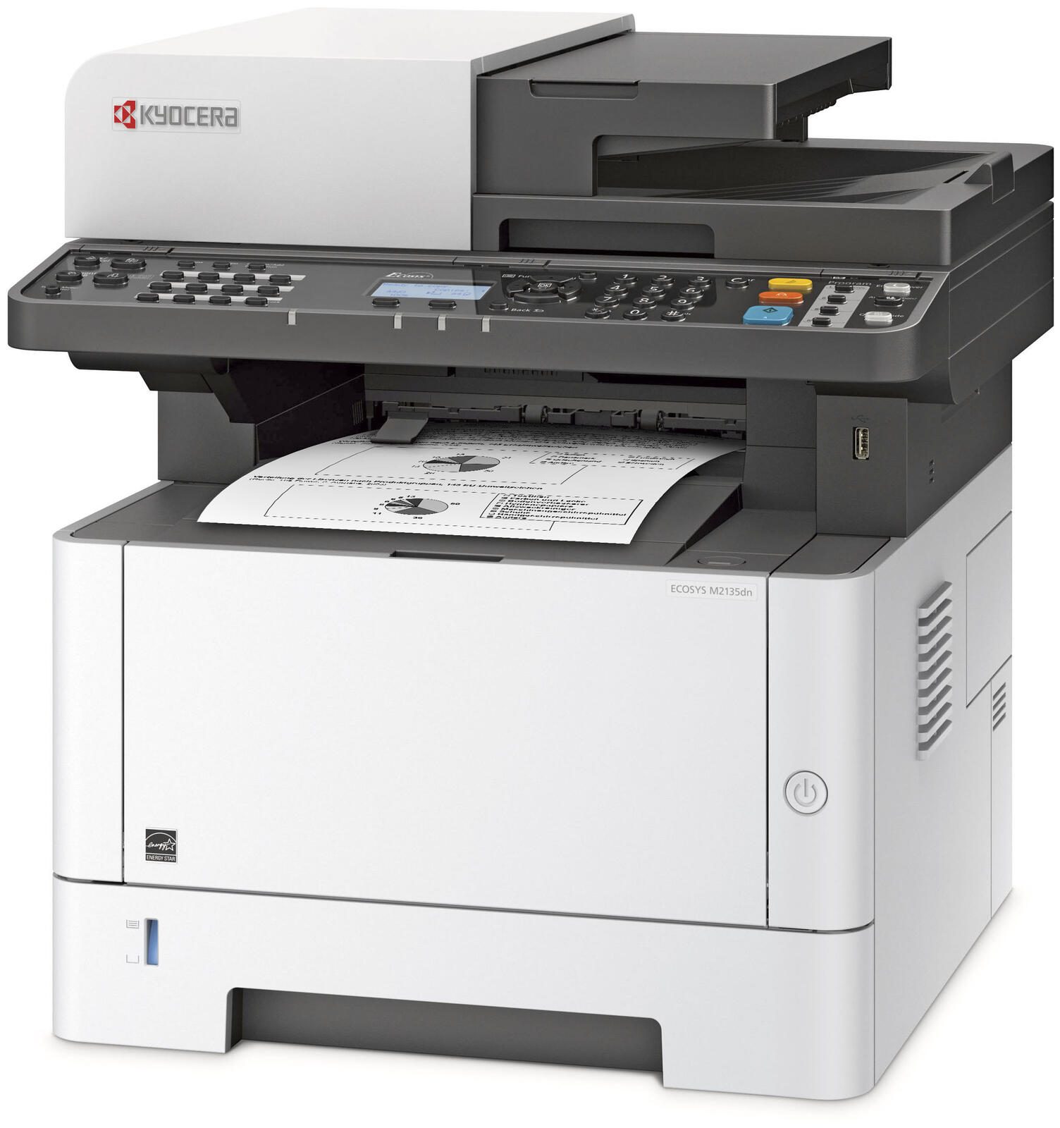 Kyocera ECOSYS M2135dn - Imprimante multifonction laser monochrome A4, 3 en 1, imprimante, scanner, photocopieur, recto-verso