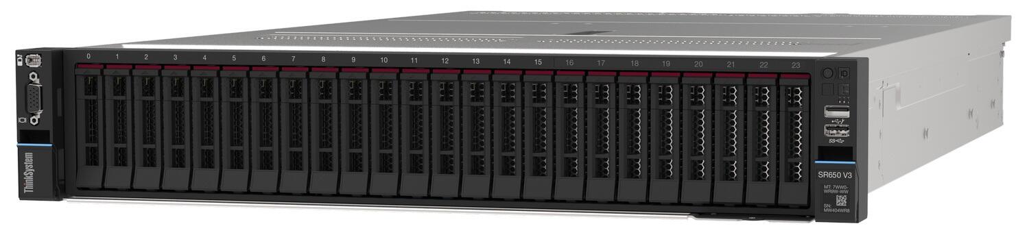 Lenovo ThinkSystem SR650 V3 7D76A058EA1x Xeon Silver 4510 12C 2,4 GHz, 1x 32 Go 1Rx4, 940-8i 4 Go, 8x 2,5", 1x 1100 W, XCC2 Plat.