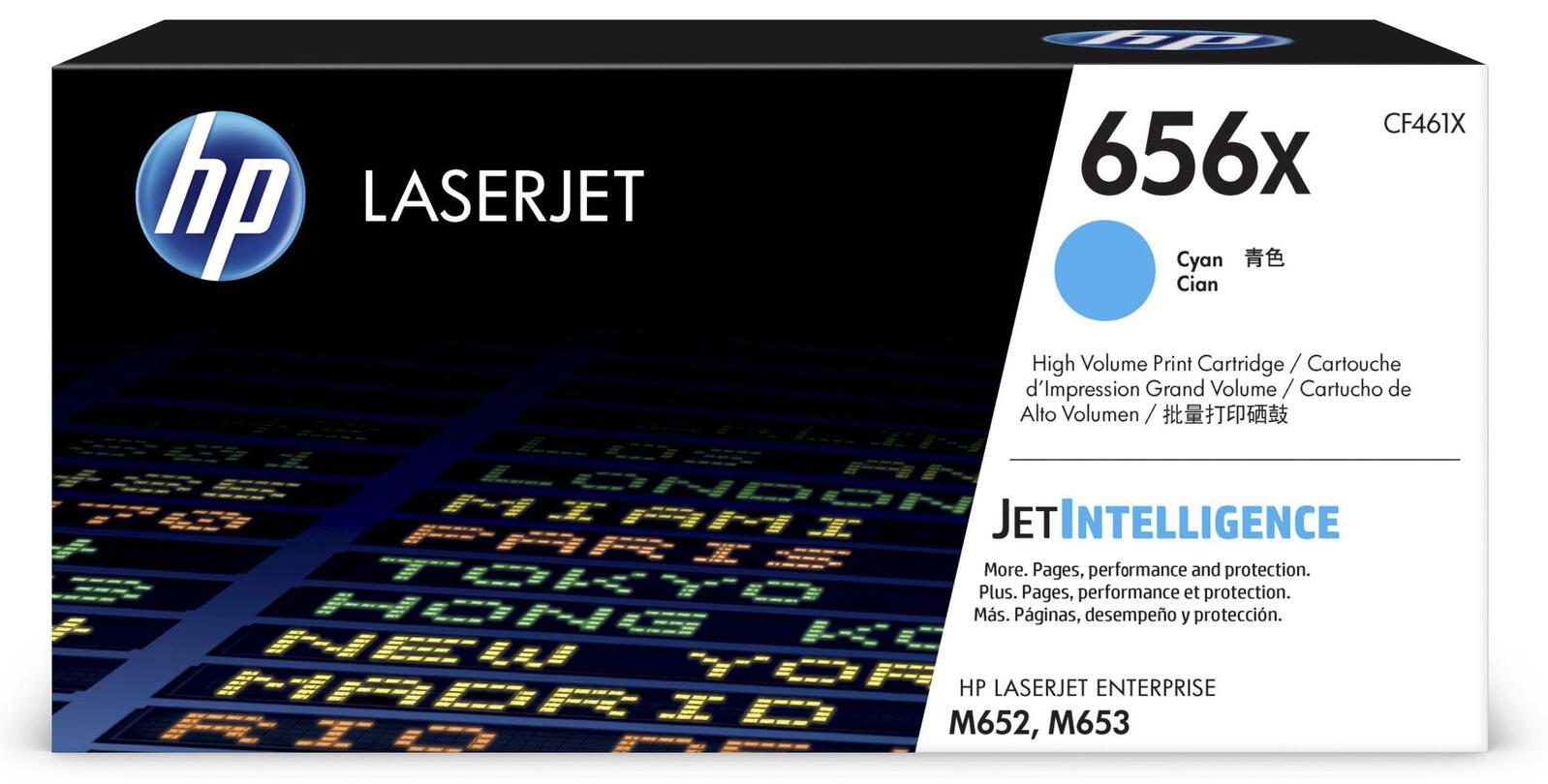 Cartouche de toner HP Original 656X cyan haute capacité 22 000 pages (CF461X)