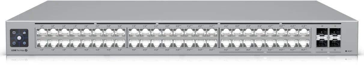 Commutateur Ubiquiti UniFi USW Pro Max 48 ports Layer 3, Etherlighting avec PoE++/PoE+, 16x 2,5 GbE RJ45, 4x 10G SFP+