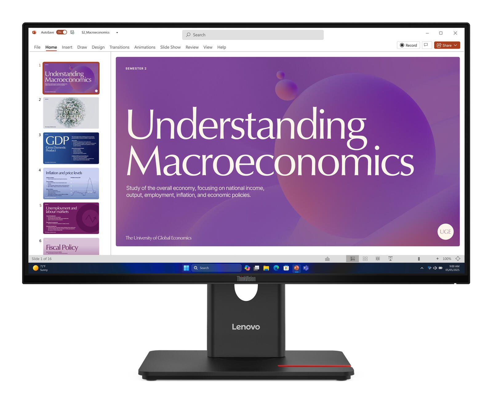 Lenovo ThinkVision T24D-40 Écran Full HD 60,5 cm (23,8") Full HD (1920 x 1080 pixels), dalle IPS, 6 ms, 120 Hz, DisplayPort 1.4, HDMI 1.4