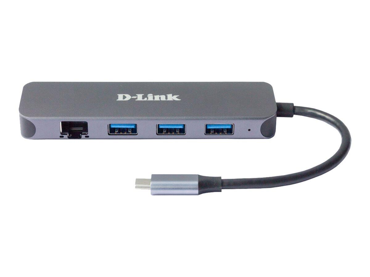 Hub USB-C 5-en-1 D-Link DUB-2334 avec Ethernet Gigabit et alimentation