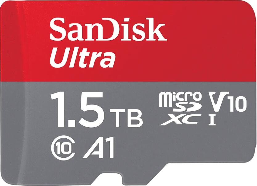 Carte mémoire microSDXC Ultra SanDisk 1,5 To + adaptateur SD UHS-I, A1, Class 10