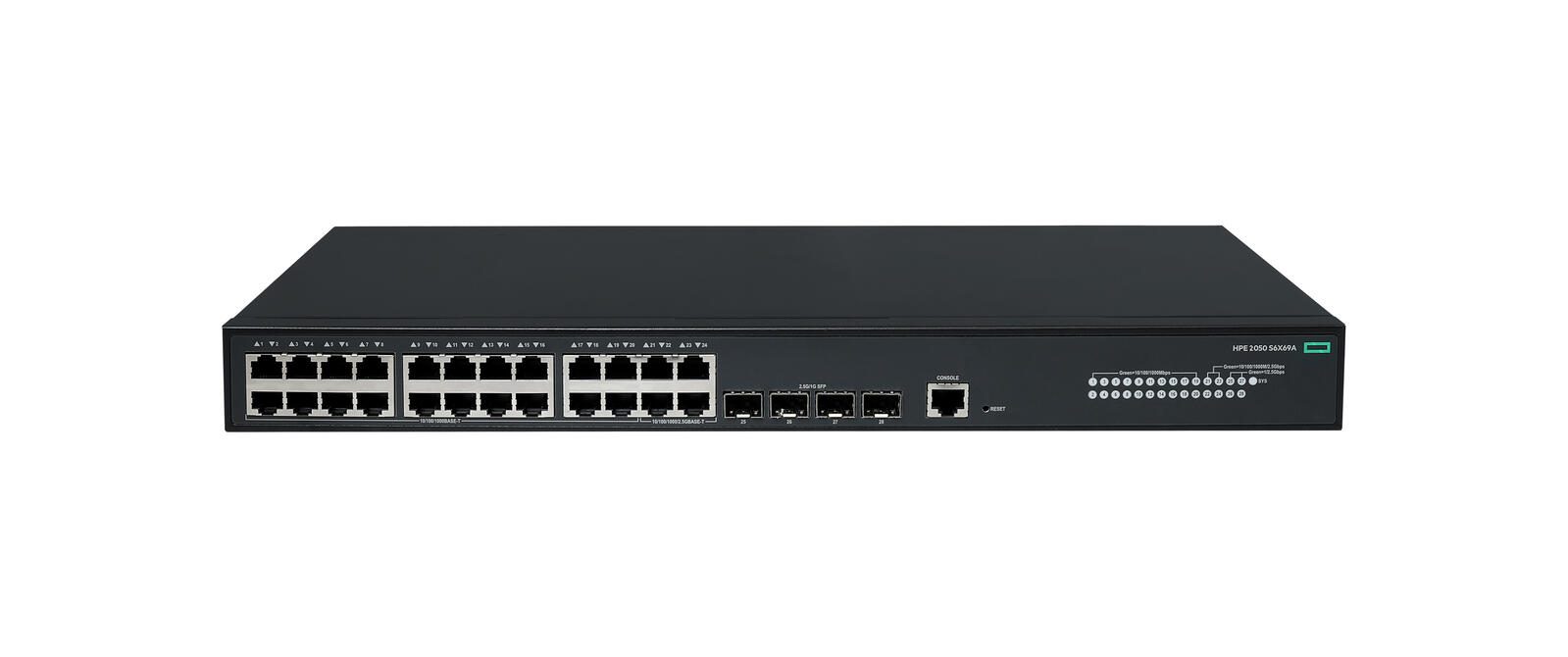 HPE Networking CW 2050 20 ports 10/100/1000BASE-T 4 ports Smart Rate 1/2.5GbE 4 ports SFP 1G/2.5G Switch (S6X69A)