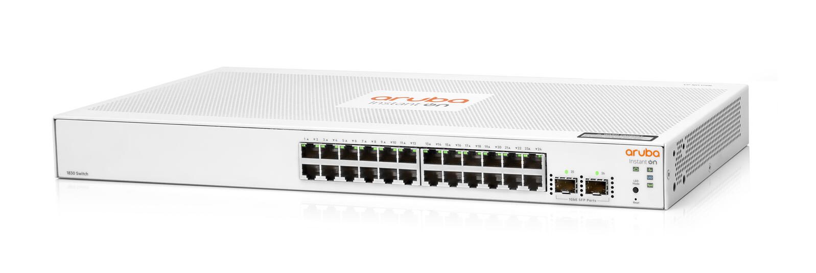 Switch Aruba Instant On 1830 24G 2SFP EU sans ventilateur 0dB - 24 ports RJ-45 10/100/1000 - JL812A