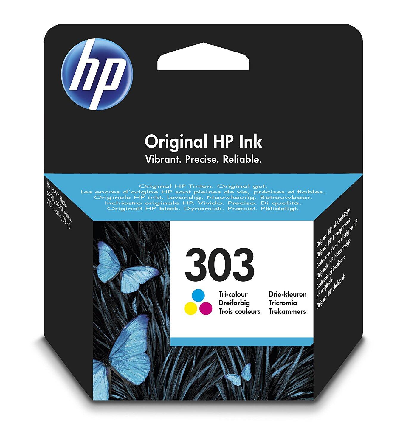 Cartouche d'encre HP Original 303 cyan, magenta, jaune 165 pages 4 ml (T6N01AE)