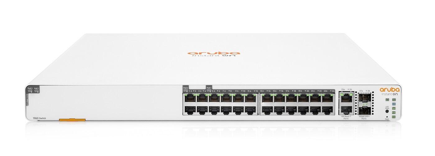 Switch HPE Networking Instant On 1960 24G PoE 20 ports classe 4 / 4 ports classe 6 / 2 ports 10G SFP+ EU240W PoE classe 6 / 370W PoE classe 4 JL807A