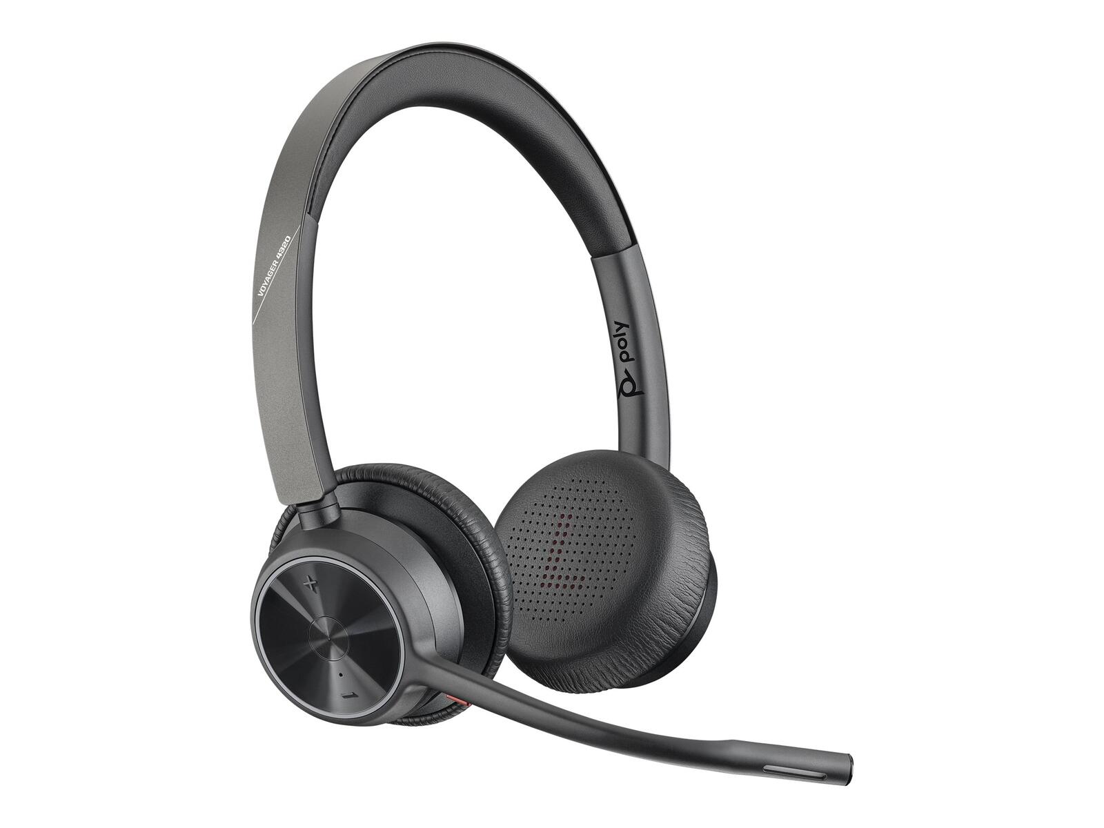 Poly Voyager 4300 UC Series 4320 Casque stéréo On-Ear USB-A, Bluetooth, sans fil, certifié Microsoft Teams