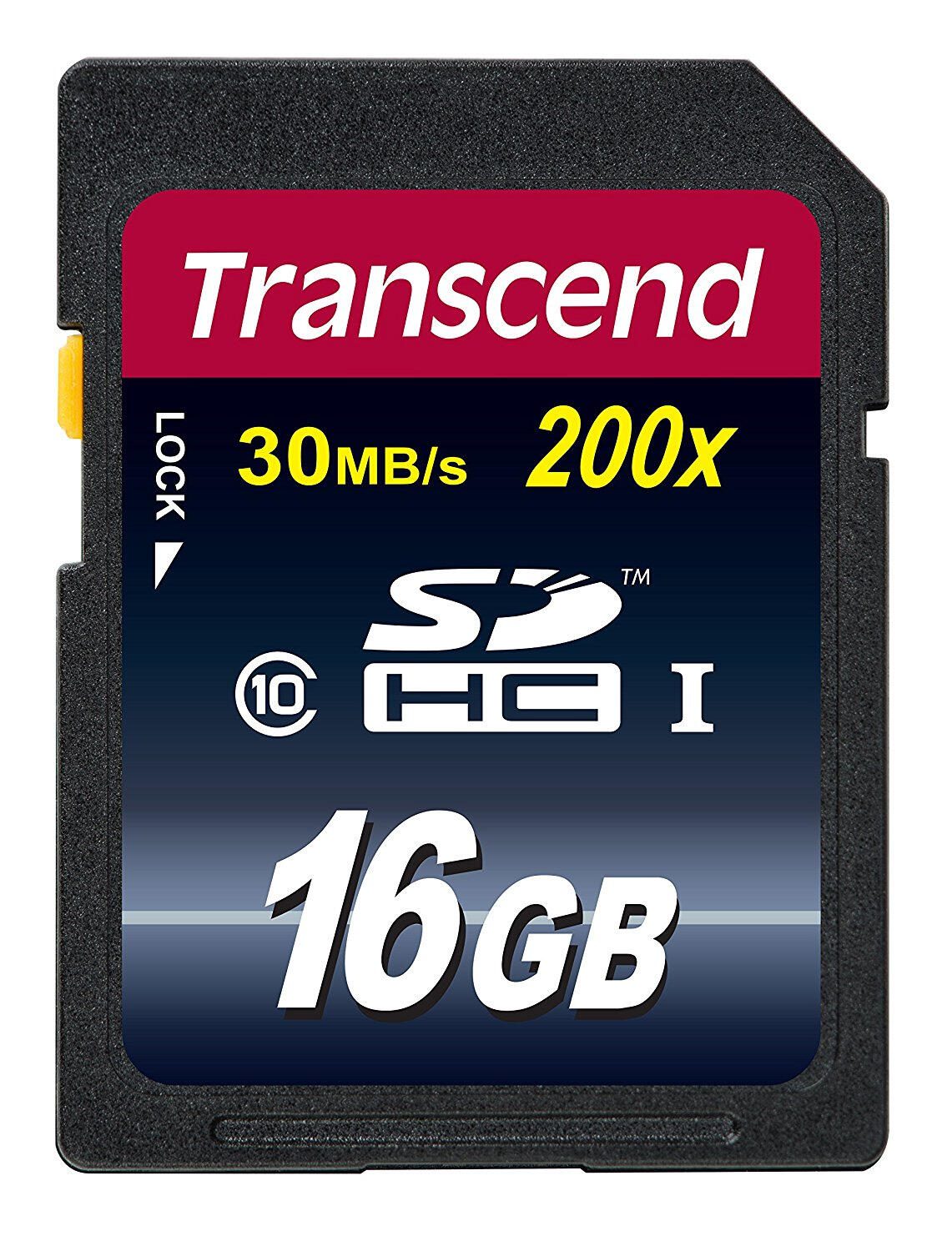 Transcend TS16GSDHC10 Carte mémoire SDHC 16 Go, NAND, Noir