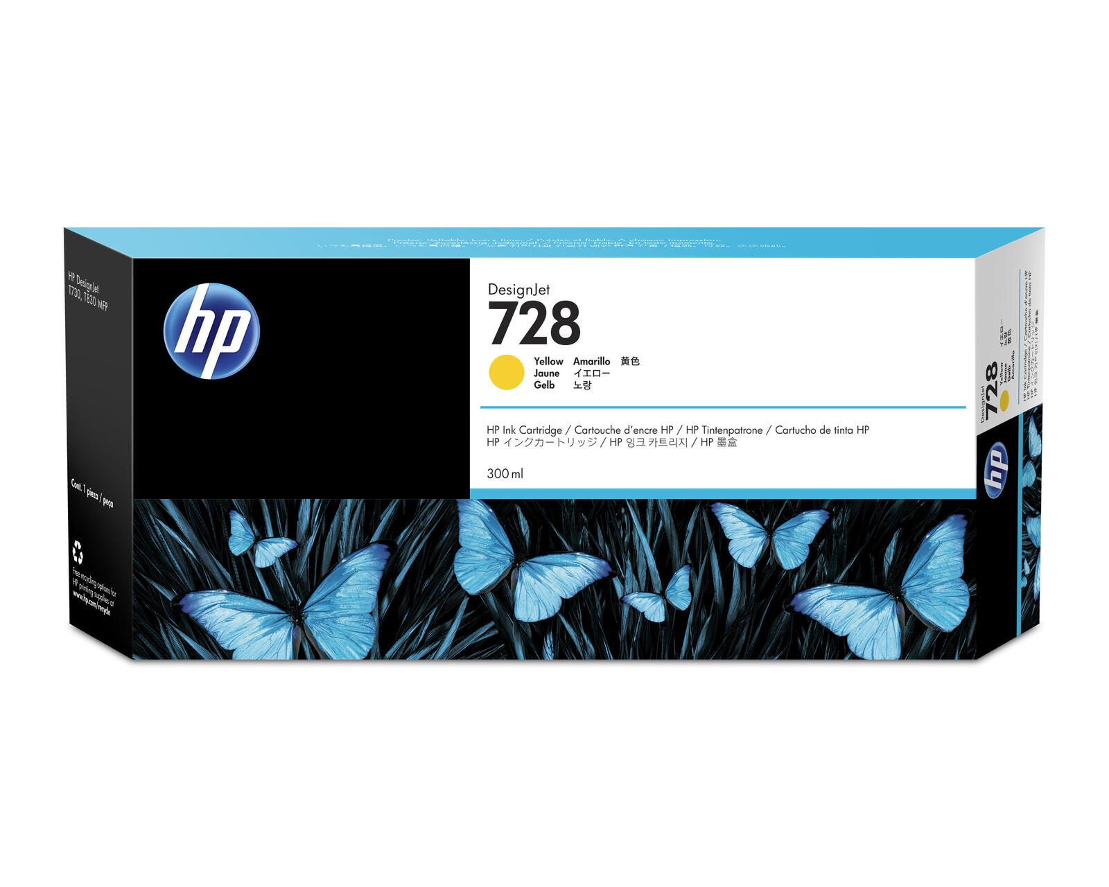 Cartouche d'encre originale HP 728 - jaune (F9K15A)