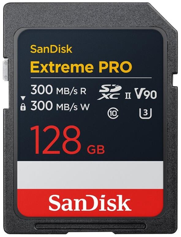 SanDisk Extreme PRO - Carte mémoire SDXC 128 Go - UHS-II - Class 10 - U3 - Noir