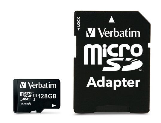 Carte microSDHC Premium Verbatim 128 Go, UHS-I, Noir