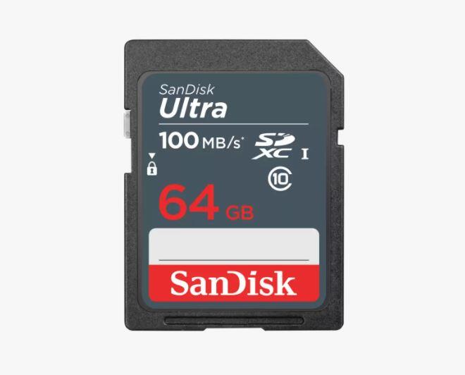 Carte mémoire SanDisk Ultra SDXC 64 Go 100 Mo/s - Classe UHS 1