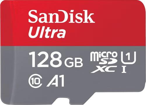 Carte mémoire microSDXC SanDisk Ultra 128 Go + adaptateur SD UHS-I, A1, Class 10