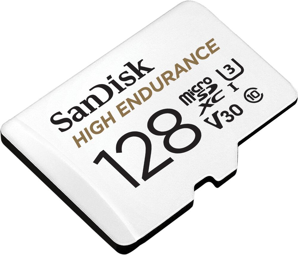 Carte microSDXC SanDisk High Endurance 128 Go + adaptateur SD UHS-I U3, Class 10, V30
