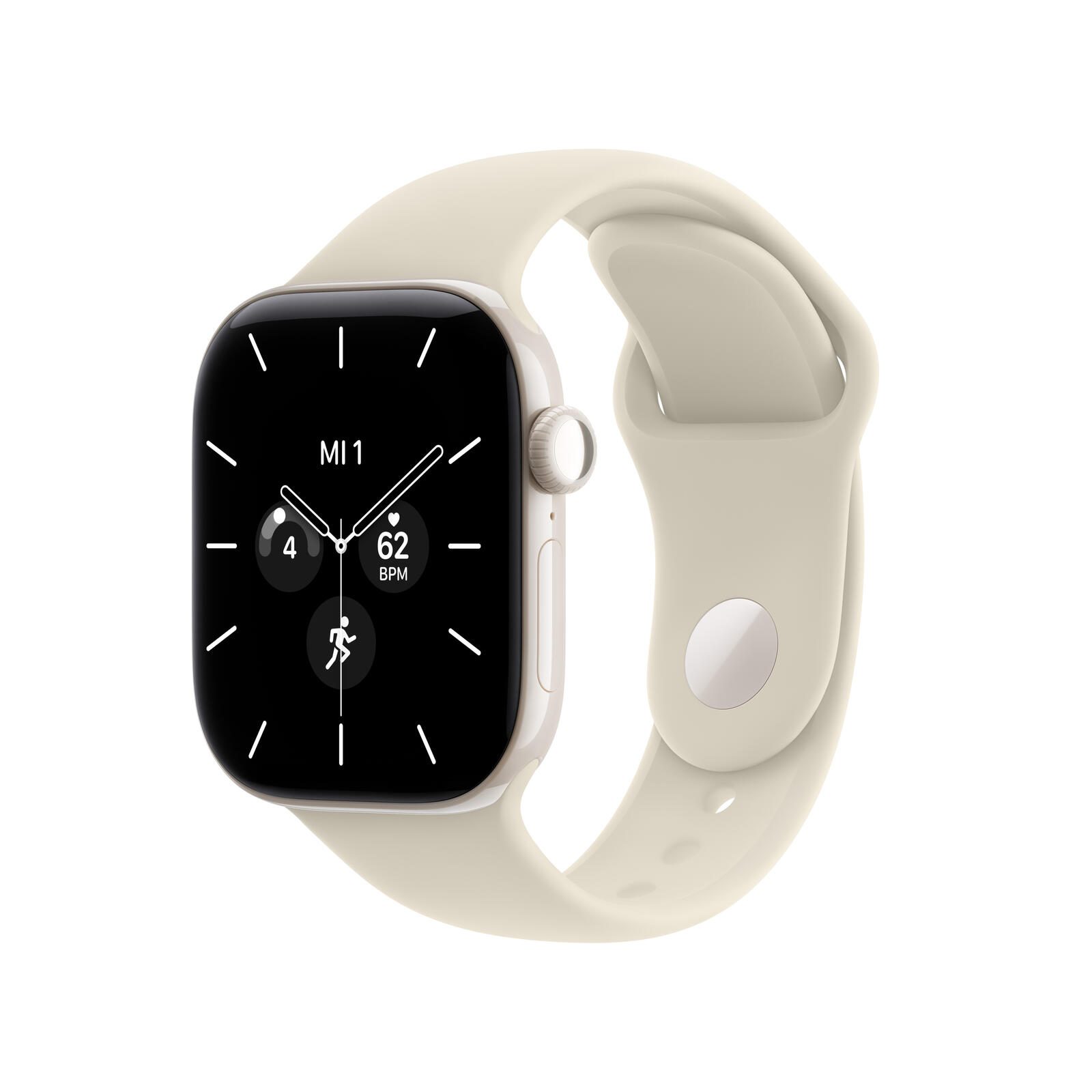 Apple Watch Series 12 Céramique (GPS + Cellular) 42 mm Bracelet Sport Sable Blanc Perle M/L