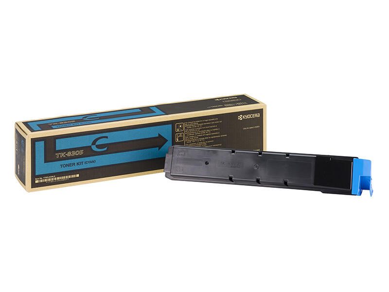 Cartouche de toner cyan Kyocera Original TK-8305C 15 000 pages (1T02LKCNL0) pour TASKalfa 3050ci, 3051ci, 3550ci, 3551ci