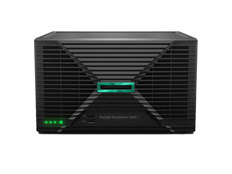 Serveur HPE ProLiant MicroServer Gen11 P87455-425 (HPE Smart Choice) 1x Xeon 6325P 4 cœurs 3,5 GHz, 1x 32 Go, Intel VROC, 4 baies LFF-NHP, 2x 4 To SATA, 1x 180 W